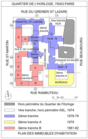 Plans du Quartier de l'Horloge à Paris