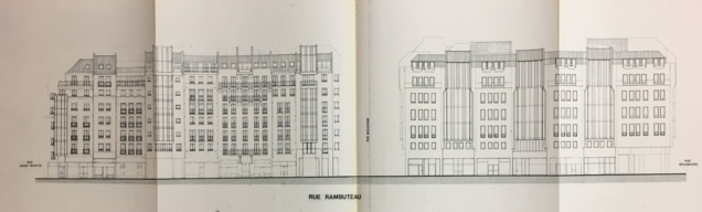 Projet réalisé en 1982. La rue Rambuteau face au Centre Pompidou. Projet réalisé en 1982. La rue Rambuteau face au Centre Pompidou.