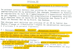 Le règlement de chaque copropriété SOCOPAR est sans équivoque sur le mode de répartition des charges en provenance de l'ASL. > un clic sur l'image l'agrandit.