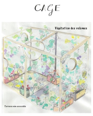 Des cages permettent d'ajouter des surfaces à végétaliser en laissant grimper des plantes sur des parois ajourées. Ces murs végétaux créent aussi des espaces plus intimes et apporteront ombre et fraîcheur.