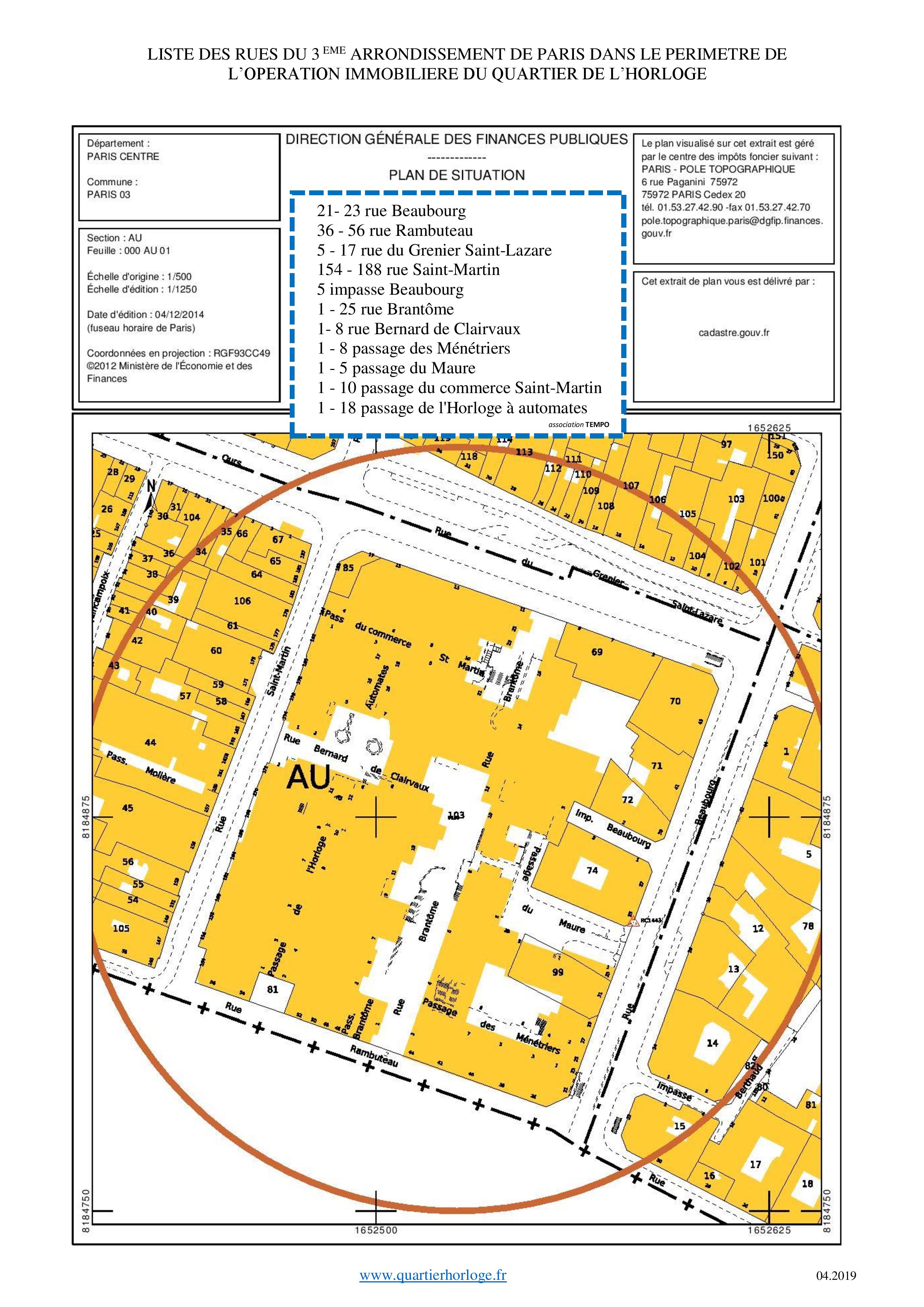 Plans du Quartier de l'Horloge à Paris Plans du Quartier de l'Horloge à Paris