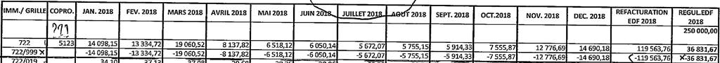 Extrait des pièces comptables de l’ASL. Une double opération en sens inverse annule certains montants d’électricité.