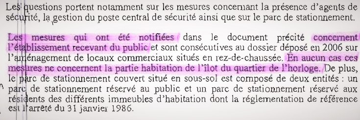 Le responsable unique de sécurité (RUS) des établissements recevant du public (ERP), la société GIFFARD, nommée en 2012, contredit la teneur de ce courrier.