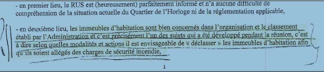 Extrait d’un échange daté du 10 février 2017 entre Olivier Anciaux, alors directeur de Loiselet Daigremont, et le conseil de gestion de l’ASL. Huit ans plus tard, Oralia Sully Gestion préfère proposer un « démantèlement » de la sécurité incendie plutôt que de reconnaître une évidence : commerces et habitations ne relèvent pas des mêmes règles de sécurité incendie.