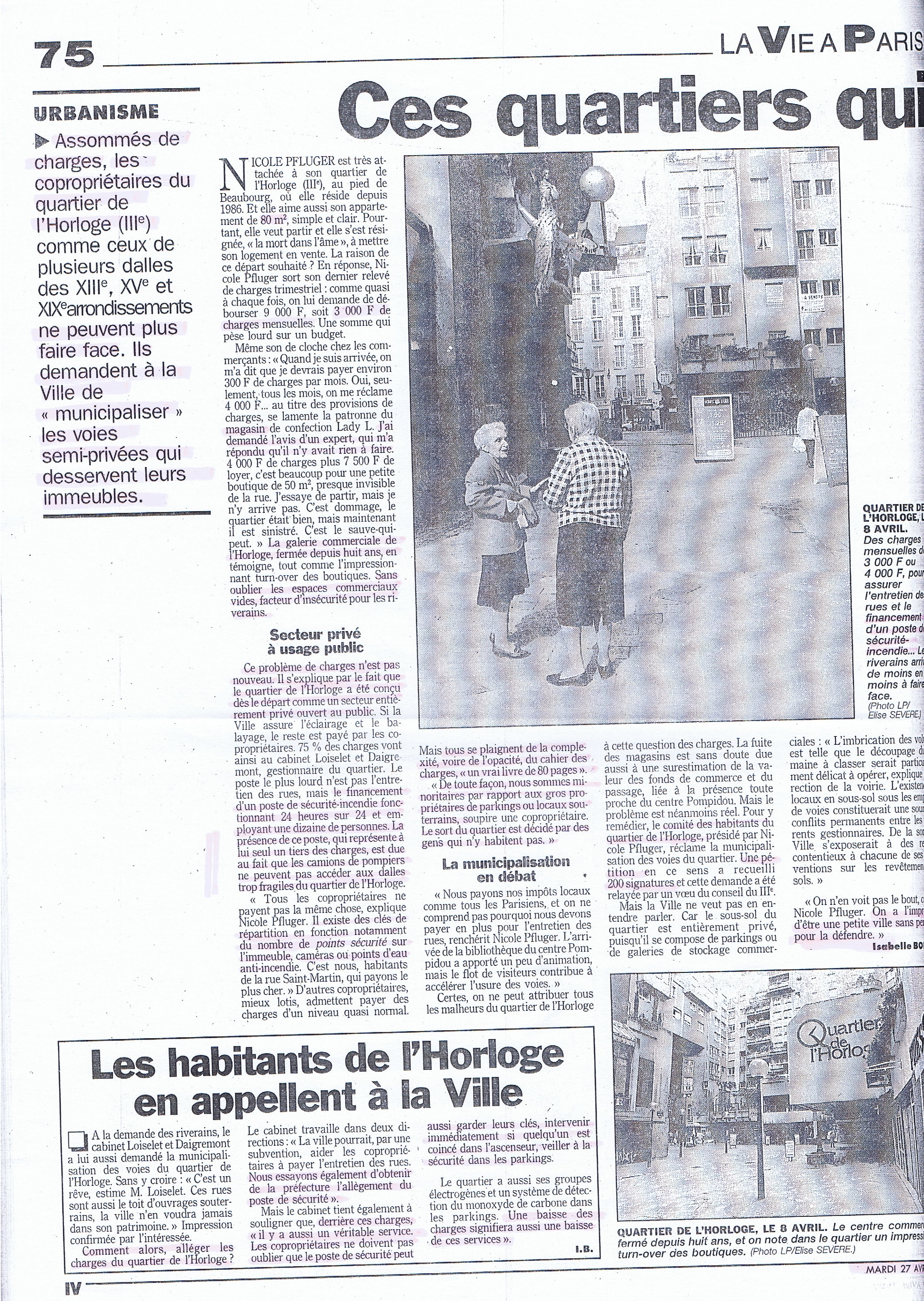 La gestion du Quartier de l'Horloge? Un sujet d'étonnement!