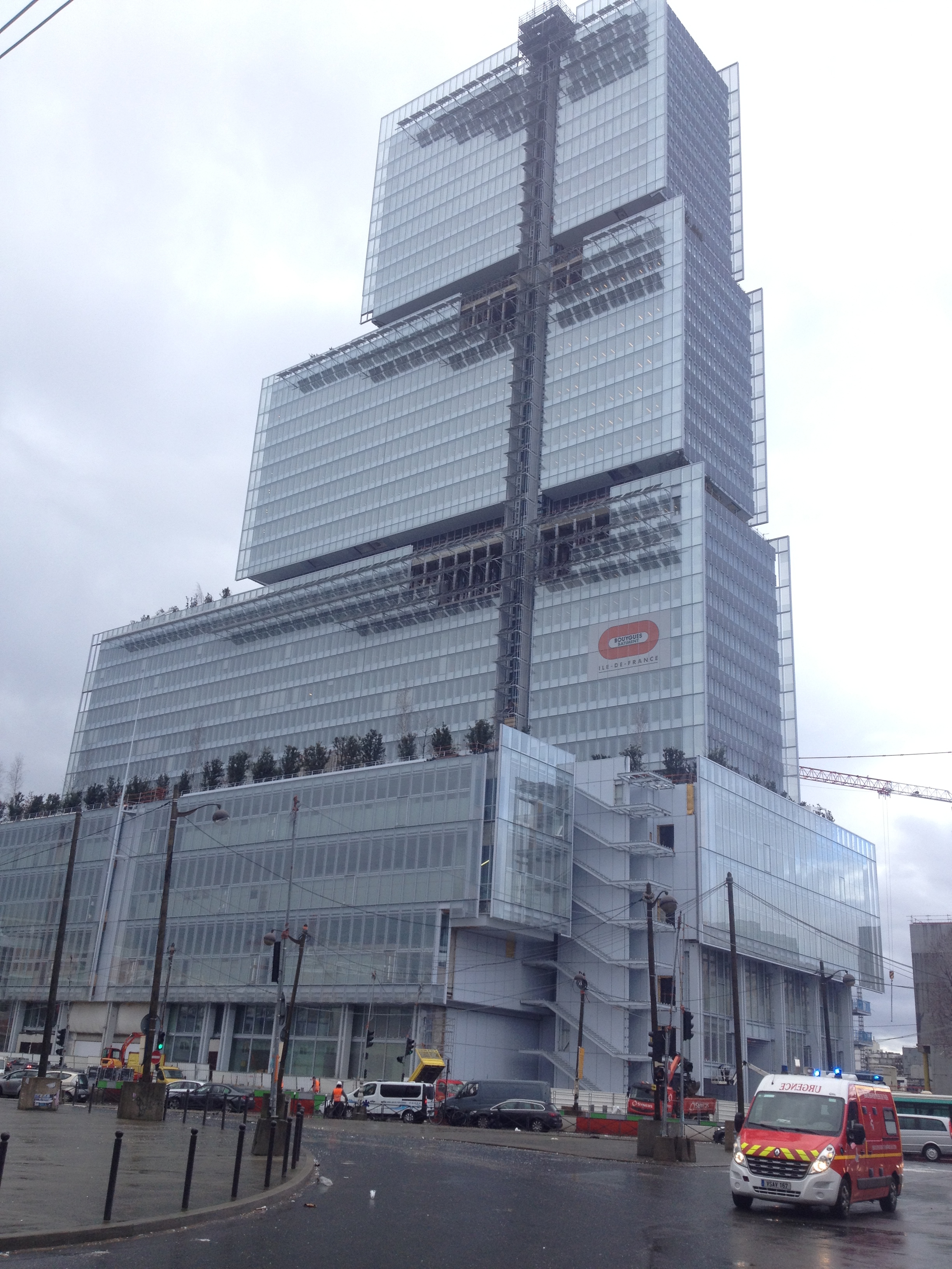 Tribunal de Paris, le nouveau tribunal de grande instance de l'architecte Renzo Piano à Batignolles. Théâtre du procès à venir.